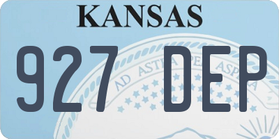 KS license plate 927DEP