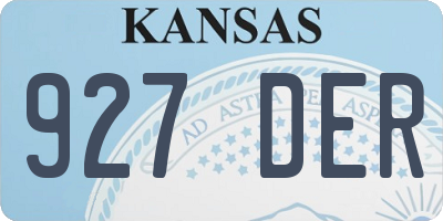 KS license plate 927DER