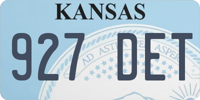 KS license plate 927DET