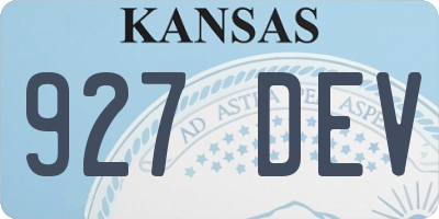 KS license plate 927DEV