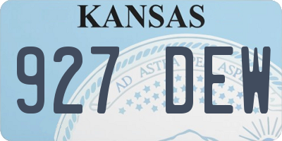 KS license plate 927DEW
