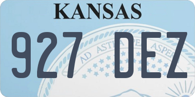KS license plate 927DEZ