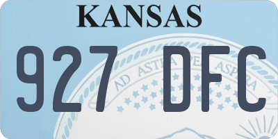 KS license plate 927DFC