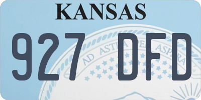 KS license plate 927DFD