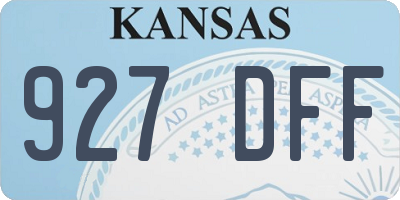 KS license plate 927DFF
