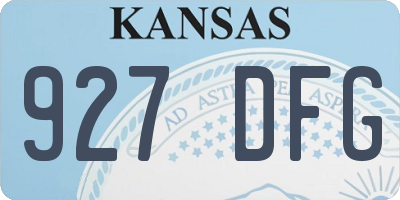 KS license plate 927DFG