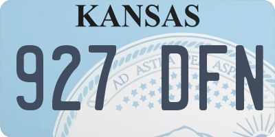 KS license plate 927DFN