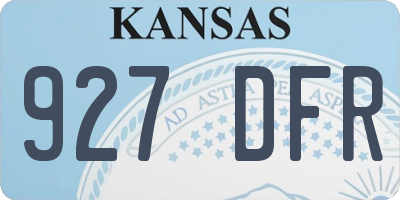 KS license plate 927DFR