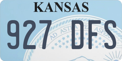 KS license plate 927DFS