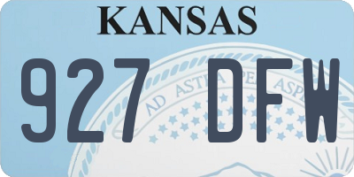 KS license plate 927DFW