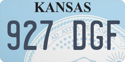 KS license plate 927DGF