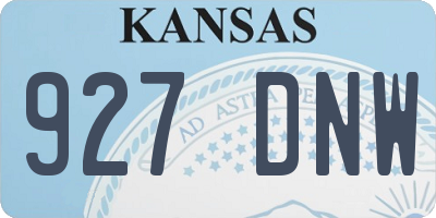 KS license plate 927DNW