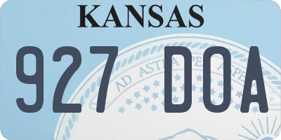 KS license plate 927DOA