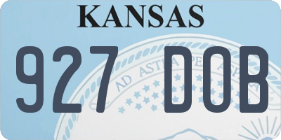 KS license plate 927DOB