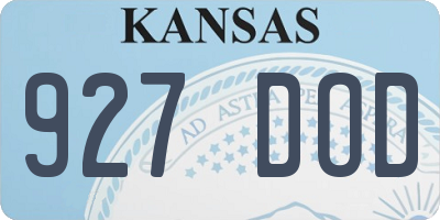 KS license plate 927DOD