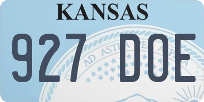 KS license plate 927DOE