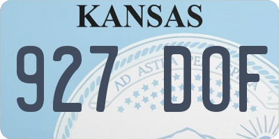 KS license plate 927DOF