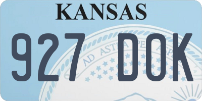 KS license plate 927DOK