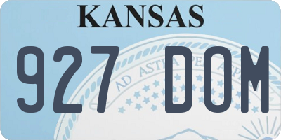 KS license plate 927DOM
