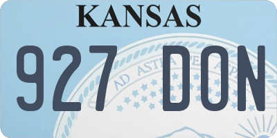 KS license plate 927DON