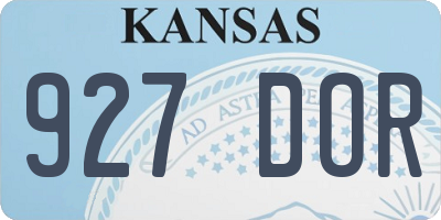 KS license plate 927DOR