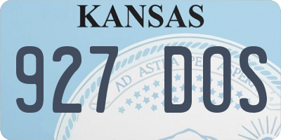 KS license plate 927DOS