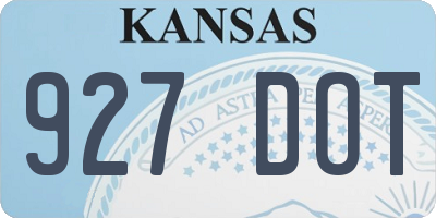 KS license plate 927DOT