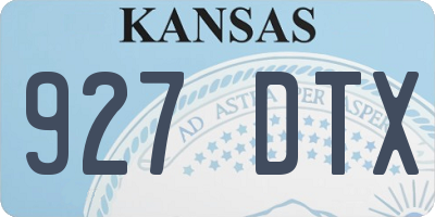 KS license plate 927DTX