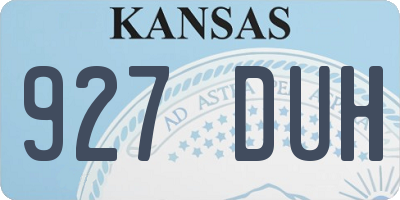 KS license plate 927DUH