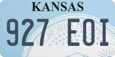 KS license plate 927EOI