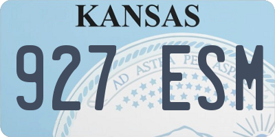 KS license plate 927ESM