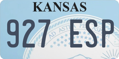 KS license plate 927ESP