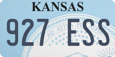 KS license plate 927ESS