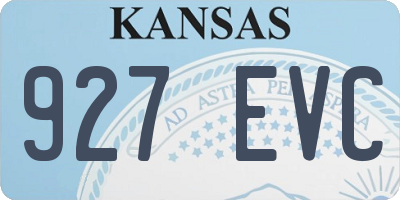 KS license plate 927EVC