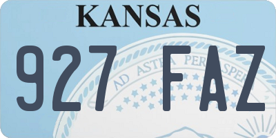 KS license plate 927FAZ