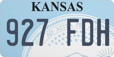 KS license plate 927FDH