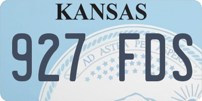 KS license plate 927FDS