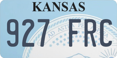 KS license plate 927FRC