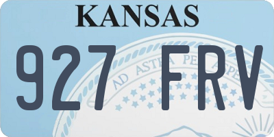 KS license plate 927FRV