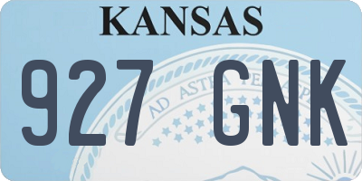 KS license plate 927GNK