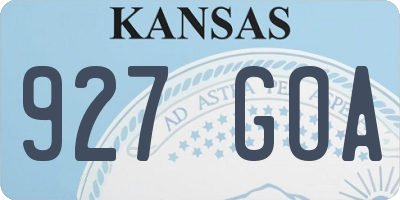 KS license plate 927GOA