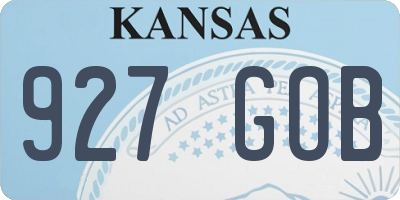 KS license plate 927GOB