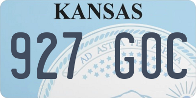 KS license plate 927GOC