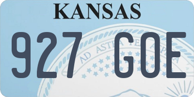 KS license plate 927GOE
