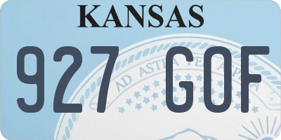 KS license plate 927GOF