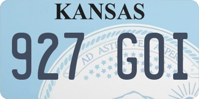 KS license plate 927GOI