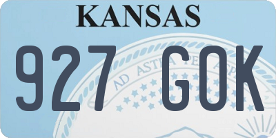 KS license plate 927GOK