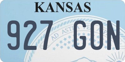 KS license plate 927GON