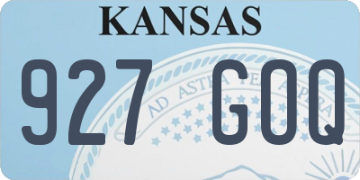 KS license plate 927GOQ