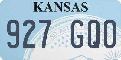 KS license plate 927GQO
